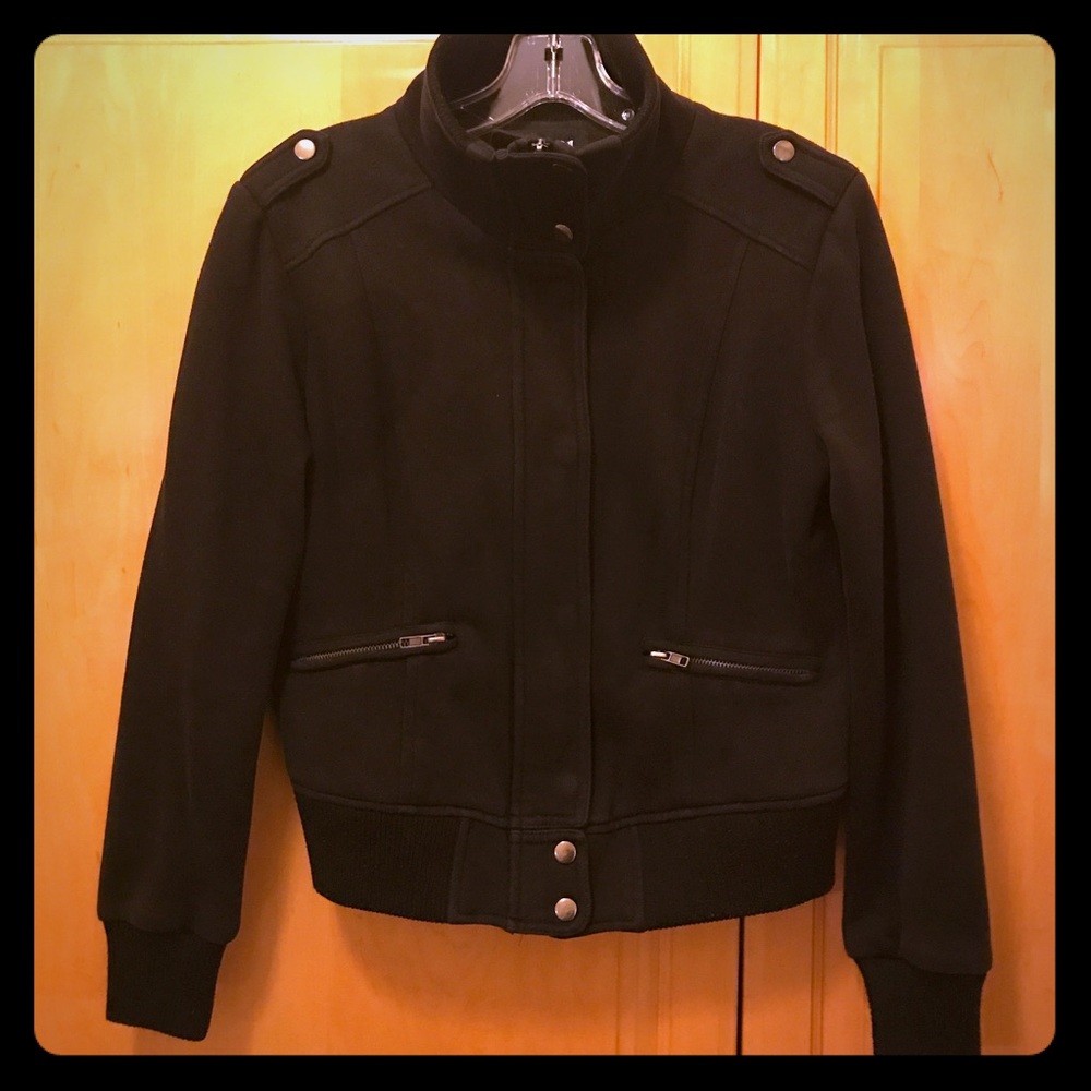FOREVER 21 black cotton bomber style jacket